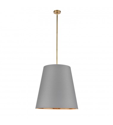 PD311025VBGG-Calor 25-in Gray Linen With Gold Parchment/Vintage Brass 3 Lights Pendant PD311025VBGG-Calor 25-in Gray Linen With Gold Parchment/Vintage Brass 3 Lights Pendant
