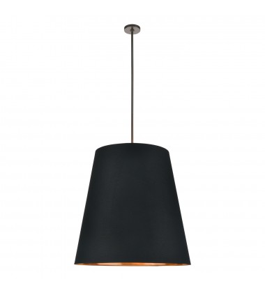  PD311030UBBG-Calor 30-in Black Linen With Gold Parchment/Urban Bronze 3 Lights Pendant