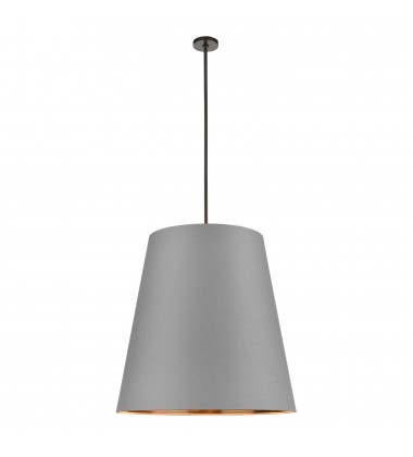  PD311030UBGG-Calor 30-in Gray Linen Withgold Parchmen/Urban Bronze 3 Lights Pendant
