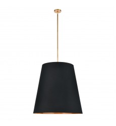 PD311030VBBG-Calor 30-in Black Linen With Gold Parchment/Vintage Brass 3 Lights Pendant PD311030VBBG-Calor 30-in Black Linen With Gold Parchment/Vintage Brass 3 Lights Pendant
