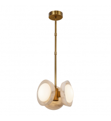 PD320313VBAR-UNV-Alonso 13-in Vintage Brass/Alabaster LED Pendant