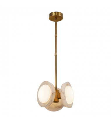 PD320313VBAR-UNV-Alonso 13-in Vintage Brass/Alabaster LED Pendant