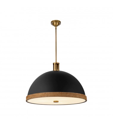 PD331024MBVB-Doral 24-in Matte Black/Vintage Brass 3 Lights Pendant PD331024MBVB-Doral 24-in Matte Black/Vintage Brass 3 Lights Pendant