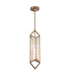  PD332119VBCR-Cairo 19-in Ribbed Glass/Vintage Brass 1 Light Pendant