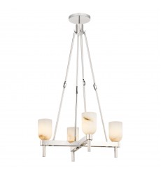  PD338422PNAR-Lucian 22-in Polished Nickel/Alabaster 4 Lights Pendant