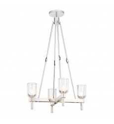  PD338422PNCC-Lucian 22-in Clear Crystal/Polished Nickel 4 Lights Pendant