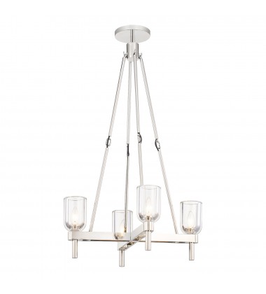 PD338422PNCC-Lucian 22-in Clear Crystal/Polished Nickel 4 Lights Pendant