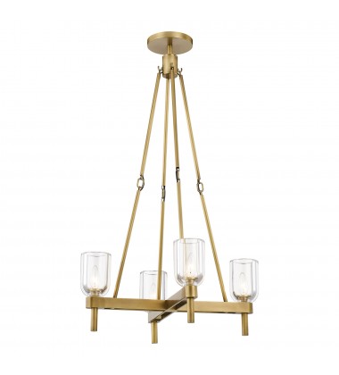  PD338422VBCC-Lucian 22-in Clear Crystal/Vintage Brass 4 Lights Pendant