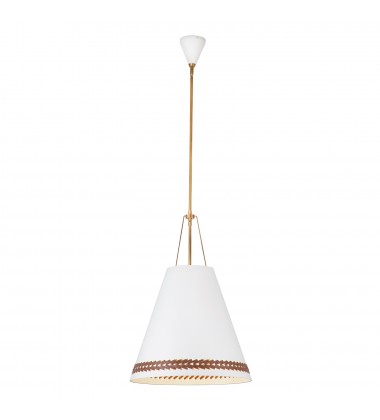  PD342020MWHL-Brickell 20-in Matte White/Hazelnut Leather 3 Lights Pendant