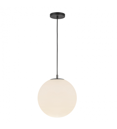 PD34212-BK/OP-Marco 12-in Black/Opal Glass Socket Pendant PD34212-BK/OP-Marco 12-in Black/Opal Glass Socket Pendant