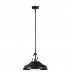  PD344014UBGO-Palmetto 14-in Urban Bronze/Glossy Opal 1 Light Pendant