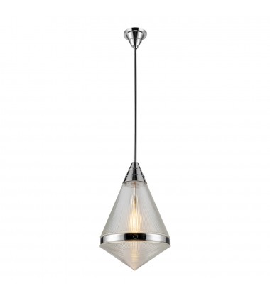  PD348022PNPG-Willard 22-in Polished Nickel/Prismatic Glass 1 Light Pendant