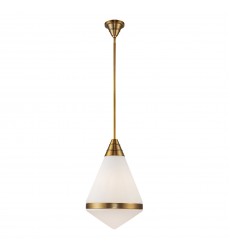  PD348022VBOP-Willard 22-in Vintage Brass/Opal Matte Glass 1 Light Pendant