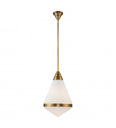  PD348022VBOP-Willard 22-in Vintage Brass/Opal Matte Glass 1 Light Pendant