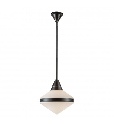  PD348114UBOP-Willard 14-in Urban Bronze/Opal Matte Glass 1 Light Pendant