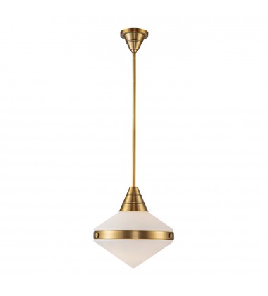  PD348114VBOP-Willard 14-in Vintage Brass/Opal Matte Glass 1 Light Pendant