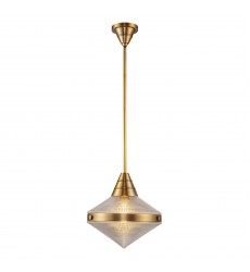 PD348114VBPG-Willard 14-in Vintage Brass/Prismatic Glass 1 Light Pendant PD348114VBPG-Willard 14-in Vintage Brass/Prismatic Glass 1 Light Pendant