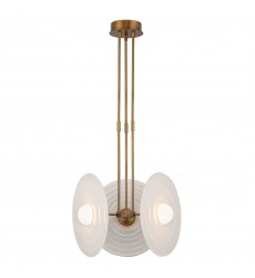 PD350318VBGO-Harbour 18-in Vintage Brass/Glossy Opal LED Pendant PD350318VBGO-Harbour 18-in Vintage Brass/Glossy Opal LED Pendant