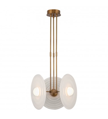  PD350318VBGO-Harbour 18-in Vintage Brass/Glossy Opal LED Pendant