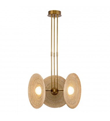  PD350318VBWO-Harbour 18-in Vintage Brass/Woven LED Pendant
