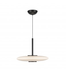  PD37018-BK/GO-3WCCT-UNV-Kyoto 17-in Black/Glossy Opal Glass LED Pendant