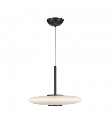  PD37018-BK/GO-3WCCT-UNV-Kyoto 17-in Black/Glossy Opal Glass LED Pendant