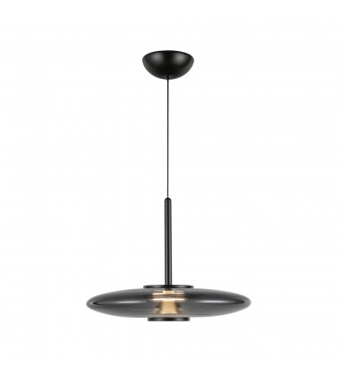 PD37018-BK/SM-3WCCT-UNV-Kyoto 17-in Black/Smoked Glass LED Pendant PD37018-BK/SM-3WCCT-UNV-Kyoto 17-in Black/Smoked Glass LED Pendant