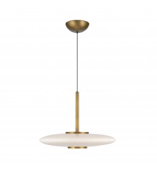  PD37018-VB/GO-3WCCT-UNV-Kyoto 17-in Vintage Brass/Glossy Opal Glass LED Pendant
