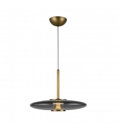 PD37018-VB/SM-3WCCT-UNV-Kyoto 17-in Vintage Brass/Smoked Glass LED Pendant PD37018-VB/SM-3WCCT-UNV-Kyoto 17-in Vintage Brass/Smoked Glass LED Pendant