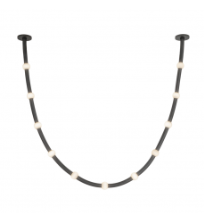 PD39310-BK/OP-UNV-010-RT-Corda 10-ft Black/Opal Glass LED Pendant