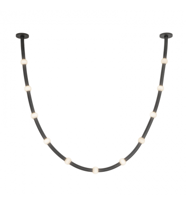 PD39310-BK/OP-UNV-010-RT-Corda 10-ft Black/Opal Glass LED Pendant