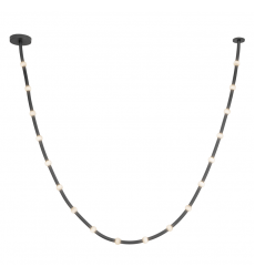 PD39317-BK/OP-UNV-010-Corda 17-ft Black/Opal Glass LED Pendant