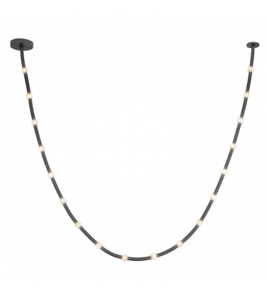 PD39317-BK/OP-UNV-010-Corda 17-ft Black/Opal Glass LED Pendant PD39317-BK/OP-UNV-010-Corda 17-ft Black/Opal Glass LED Pendant