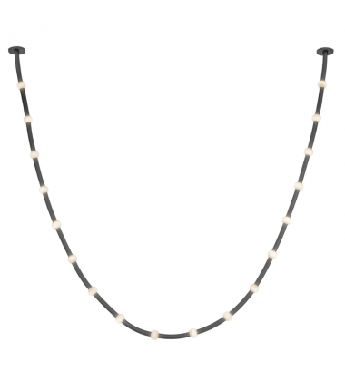PD39317-BK/OP-UNV-010-RT-Corda 17-ft Black/Opal Glass LED Pendant PD39317-BK/OP-UNV-010-RT-Corda 17-ft Black/Opal Glass LED Pendant