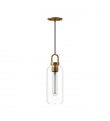 PD401505AGCL-Soji 5-in Aged Gold/Clear Glass 1 Light Pendant PD401505AGCL-Soji 5-in Aged Gold/Clear Glass 1 Light Pendant