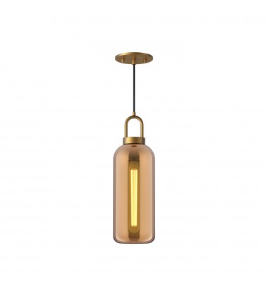  PD401505AGCP-Soji 5-in Aged Gold/Copper Glass 1 Light Pendant