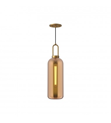  PD401606AGCP-Soji 6-in Aged Gold/Copper Glass 1 Light Pendant
