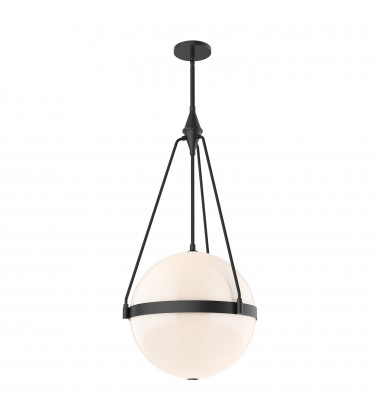  PD406418MBGO-Harmony 18-in Matte Black/Glossy Opal Glass 4 Lights Pendant
