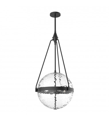 PD406418MBWC-Harmony 18-in Matte Black/Clear Water Glass 4 Lights Pendant PD406418MBWC-Harmony 18-in Matte Black/Clear Water Glass 4 Lights Pendant