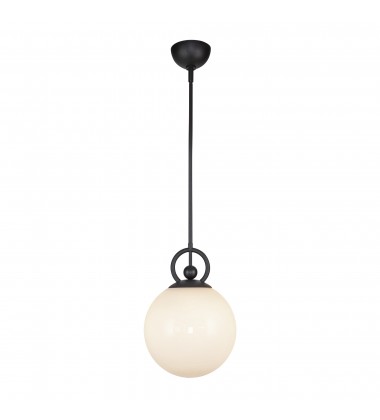  PD407910MBGO-Fiore 10-in Matte Black/Glossy Opal Glass 1 Light Pendant
