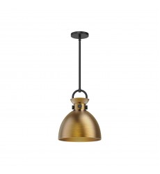  PD411311MBAG-Waldo 11-in Matte Black/Aged Gold 1 Light Pendant