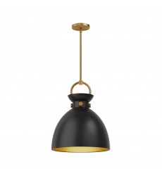  PD411314AGMB-Waldo 14-in Aged Gold/Matte Black 1 Light Pendant
