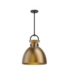 PD411314MBAG-Waldo 14-in Matte Black/Aged Gold 1 Light Pendant