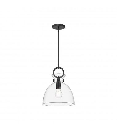  PD411811MBCL-Waldo 11-in Matte Black/Clear Glass 1 Light Pendant