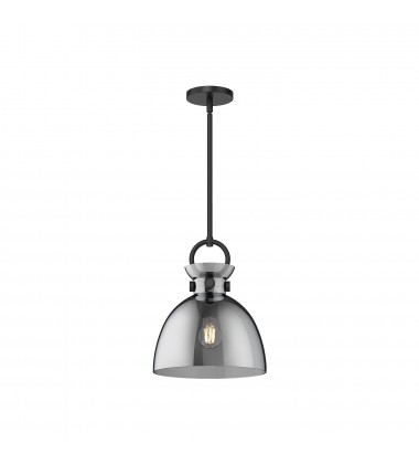  PD411811MBSM-Waldo 11-in Matte Black/Smoked 1 Light Pendant