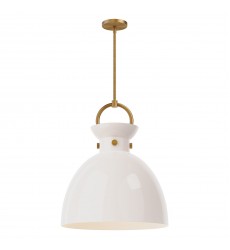 PD411818AGGO-Waldo 18-in Aged Gold/Glossy Opal Glass 1 Light Pendant PD411818AGGO-Waldo 18-in Aged Gold/Glossy Opal Glass 1 Light Pendant