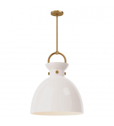 PD411818AGGO-Waldo 18-in Aged Gold/Glossy Opal Glass 1 Light Pendant PD411818AGGO-Waldo 18-in Aged Gold/Glossy Opal Glass 1 Light Pendant