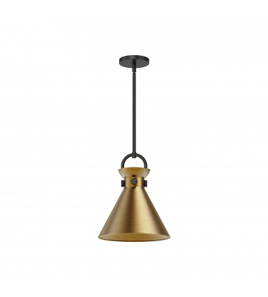  PD412011MBAG-Emerson 11-in Matte Black/Aged Gold 1 Light Pendant