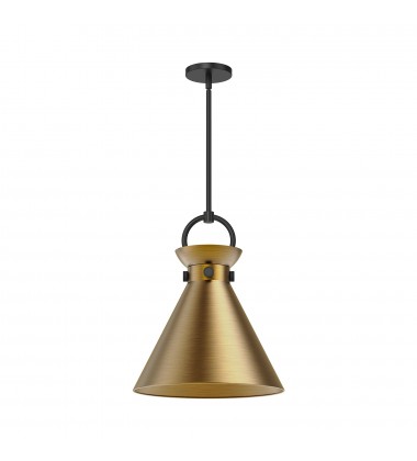  PD412014MBAG-Emerson 14-in Matte Black/Aged Gold 1 Light Pendant