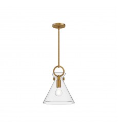  PD412511AGCL-Emerson 11-in Aged Gold/Clear 1 Light Pendant